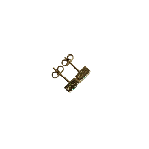 Aretes Cuadrados de Esmeralda Natural y Diamantes en Oro 18K – Hechos a Mano en Colombia | Diseño Elegante | Certificado Incluido
